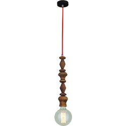 Home Lighting Melody 77-2723 Κρεμαστό Φωτιστικό Οροφής Μονόφωτο E27 Κόκκινο HL-027R-1