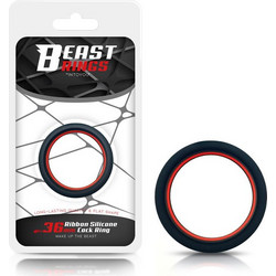 IntoYou Beast Rings Solid Silicone Cock Ring 3.6cm Ελαστικό Δαχτυλίδι Πέους Σιλικόνης 3.6cm Μαύρο Κόκκινο