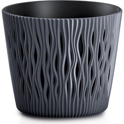 Prosperplast Sandy Round Κασπώ Πλαστικό Ανθρακί 19x17cm