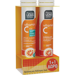 Pharmalead Vitamin C 1500mg Plus 20s + Vitamin C 1000mg 20 Αναβράζοντα Δισκία
