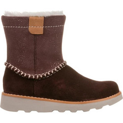 Clarks Παιδικά Μποτάκια Μπορντό Suede με Φερμουάρ και Γούνα 26138304