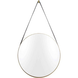 Καθρέπτης Τοίχου Balanced PT3281GD D.47cm Gold Present Time Μέταλλο, Δέρμα