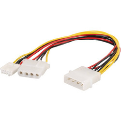 Power Cable 4pin Male To 4pin Female Power & 4pin Female Floppy Roline 11.03.1010AR