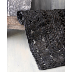 Rythmos Tahoe Χαλί Ορθογώνιο Καλοκαιρινό Γιούτα 120x180cm Black