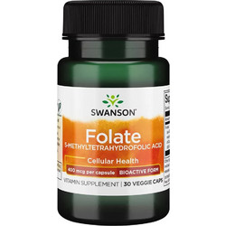 Swanson Folate 400mcg 30 Κάψουλες