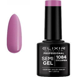 Elixir Semigel 1084 Cyclamen Rubber Base Ημιμόνιμο Βερνίκι Νυχιών 8ml