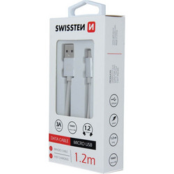 Καλώδιο Φόρτισης SWISSTEN (SW71506010) USB-A σε Micro USB - 2A, QC, USB 2.0 - 1.2m - Λευκό SW71506010