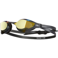 TYR Tracer-X Elite Mirrored Racing Γυαλάκια Κολύμβησης Ενηλίκων Αντιθαμβωτικά Μαύρα Χρυσά