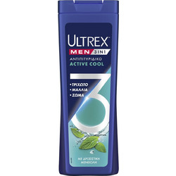 Ultrex Men Active Cool 3 In 1 Σαμπουάν Conditioner & Αφρόλουτρο κατά της Πιτυρίδας 360ml