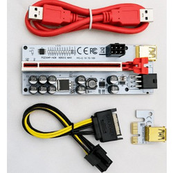 Riser VER012 MAX USB 3.0 PCI-E Riser VER 012 MAX Express 1X 16x Extender GPU Riser Adapter Card LED Work Indicator (no sata cable)