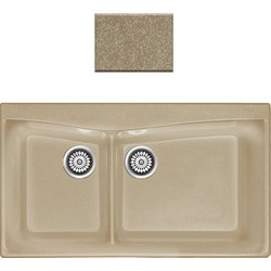 Sanitec Classic 326 Επικαθήμενος Νεροχύτης Γρανίτη Ματ Metallic Cream 93x51cm