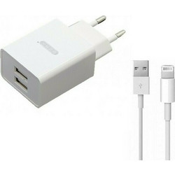 EZRA Φορτιστής με Καλώδιο Lightning με Θύρα USB-A White HC16