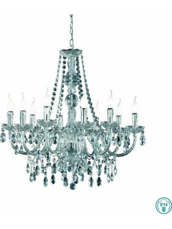 Reality Luster Πολυέλαιος 10xE14 με Κεράκια Διάφανος R1170-00 4017807138825