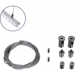 GLOBOSTAR SUSPENSION 70898 Σύστημα Κρέμασης με 2 Ρυθμιζόμενες Ντίζες & Εξαρτήματα Ειδικό για Προφίλ Αλουμινίου - Μ1 x Π1 x Υ100cm