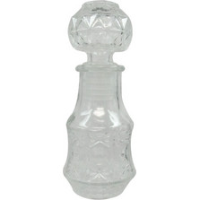 Γυάλινη διάφανη φιάλη 50ml με πώμα - 12x4,5cm