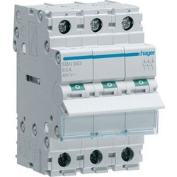 Hager Τριπολικός Διακόπτης Ράγας 400V 63A SBN363