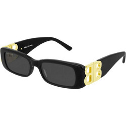Balenciaga BB0096S 001 Γυναικεία Γυαλιά Ηλίου Ορθογώνια Κοκάλινα Μαύρα με Μαύρο Polarized Φακό