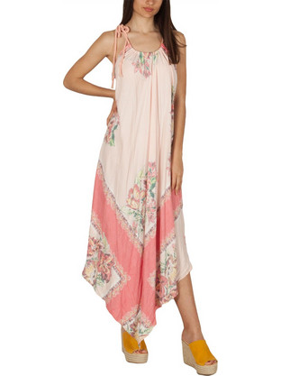 Free People Midi Καλοκαιρινό Φόρεμα για Γάμο / Βάπτιση Floral Ροζ OB800469