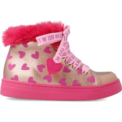 Agatha Ruiz De La Prada Παιδικά Μποτάκια Χρυσά Δερμάτινα με Φερμουάρ και Γούνα 221941