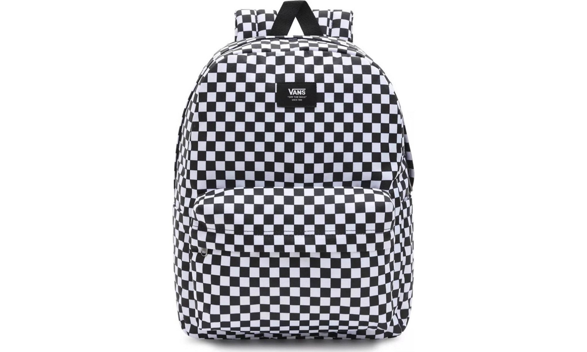 black and white floral vans backpack