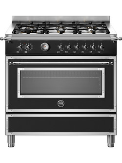 Bertazzoni HER96L1ENET Κουζίνα Ηλεκτρική 86lt με Εστίες Αερίου 89.5cm