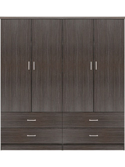 HomeMarkt Τετράφυλλη Ντουλάπα Ρούχων Zebrano 160x42x181cm HM11349.01