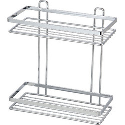 Estia Elegant Επιτοίχια Ραφιέρα Μπάνιου Inox με 2 Ράφια 25x12x27.5cm