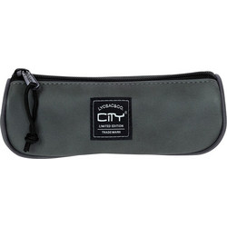 Lyc Sac City Eclair Leatherlike Κασετίνα Βαρελάκι Γκρι 27499