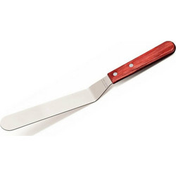 Ατσάλινη σπάτουλα μαγειρικής με αυθεντική Ξύλινη λαβή Stainless Steel spatula 31x3.5 cm