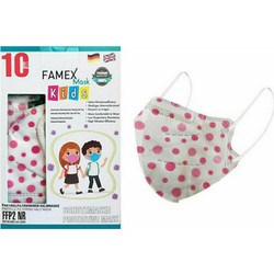 Famex Kids FFP2 NR Particle Filtering Half Mask Polka Dots 10τμχ