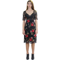 Μαύρο Φόρεμα με floral κέντημα