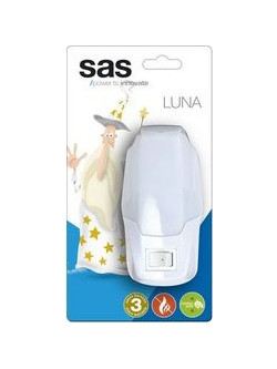 Φωτάκι Νυκτός LED SAS 100-15-133 με Διακόπτη, Λευκό