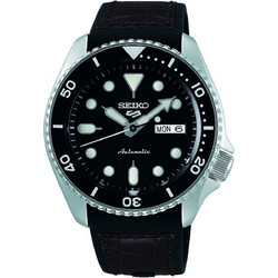 Seiko 5 Sports Ανδρικό Ρολόι Αυτόματο με Μαύρο Καουτσούκ Λουράκι SRPD55K2