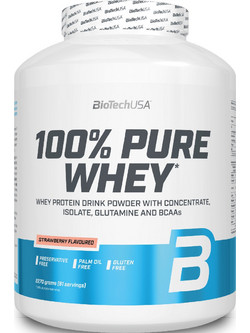Biotech USA 100% Pure Whey Strawberry Πρωτεΐνη Ορού Γάλακτος Γράμμωσης Χωρίς Γλουτένη 2.27kg