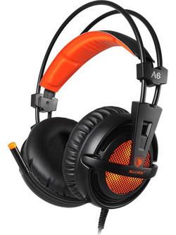 Sades A6 Gaming Headset Over Ear Black Orange
