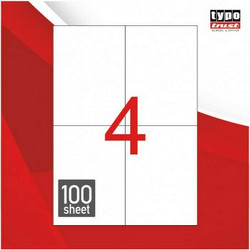 Αυτοκόλλητες Ετικέτες Typotrust Α4 100Φύλλα No4: 105x148.1mm TL0411