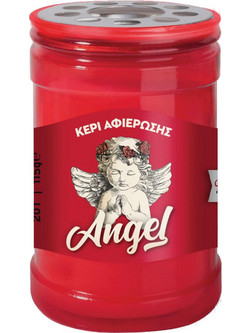 Κερί αφιέρωσης Angel 20Τ 2 ημερών 6x9cm κόκκινο
