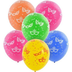 Μπαλόνια Χρωματιστά με Μάσκες 30 cm - 10 τμχ - PKR-2005