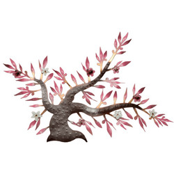 Δέντρο μεταλλικό χειροποίητο ''Καλλίστη'' αμυγδαλιά ροζ 40χ57,5