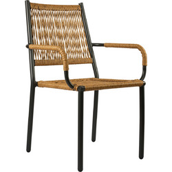 Varossi Zucca Πολυθρόνα Κήπου Rattan Καφέ 900-258