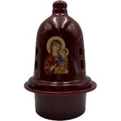 Καντήλι καμπάνα εκκλησίας κεραμικό 12.50x18.50cm Μπορντό