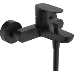 72440670 Rebris S Hansgrohe Μοντέρνα Μαύρη Ματ Μπαταρία Μπανιέρας Μπάνιου