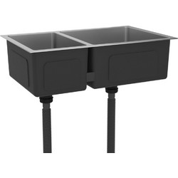 vidaXL 51561 Ένθετος Νεροχύτης Inox Μαύρος 71.5x40cm