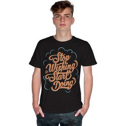 Stop Wishing Start Doing 2 (Κοντομάνικο Ανδρικό / Unisex) - Deep black