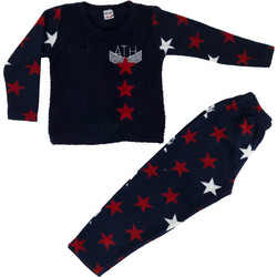 Stars αγορίστικη fleece πυτζάμα μπλε W23