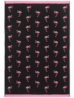 Flamingo Πετσέτα Θαλάσσης Μαύρη 71966-1