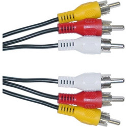 Καλώδιο POWERTECH 5m 3x RCA αρσενικό σε 3x RCA αρσενικό κόκκινο, λευκό, κίτρινο χρώμα - CAB-R006