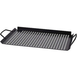 Aria Trade Διάτρητος Δίσκος Grill Βρασίματος Inox Μαύρο