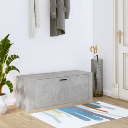 vidaXL Παπουτσοθήκη Σκαμπό Ξύλινη Γκρι Μ100xΠ35xΥ38cm 821024