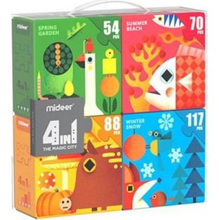 Παιδικό Puzzle Mideer 4 Εποχές 54 + 70 + 88 + 117 Κομμάτια